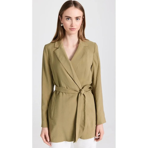 MADEWELL The Drapey Tie-Waist Blazer Tawny Olive Size XS - Picture 2 of 16
